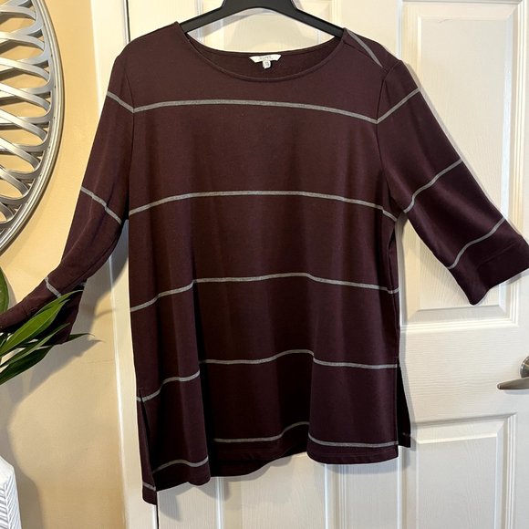 Alfred Sung, burgandy XXL tunic length top - Picture 3 of 6